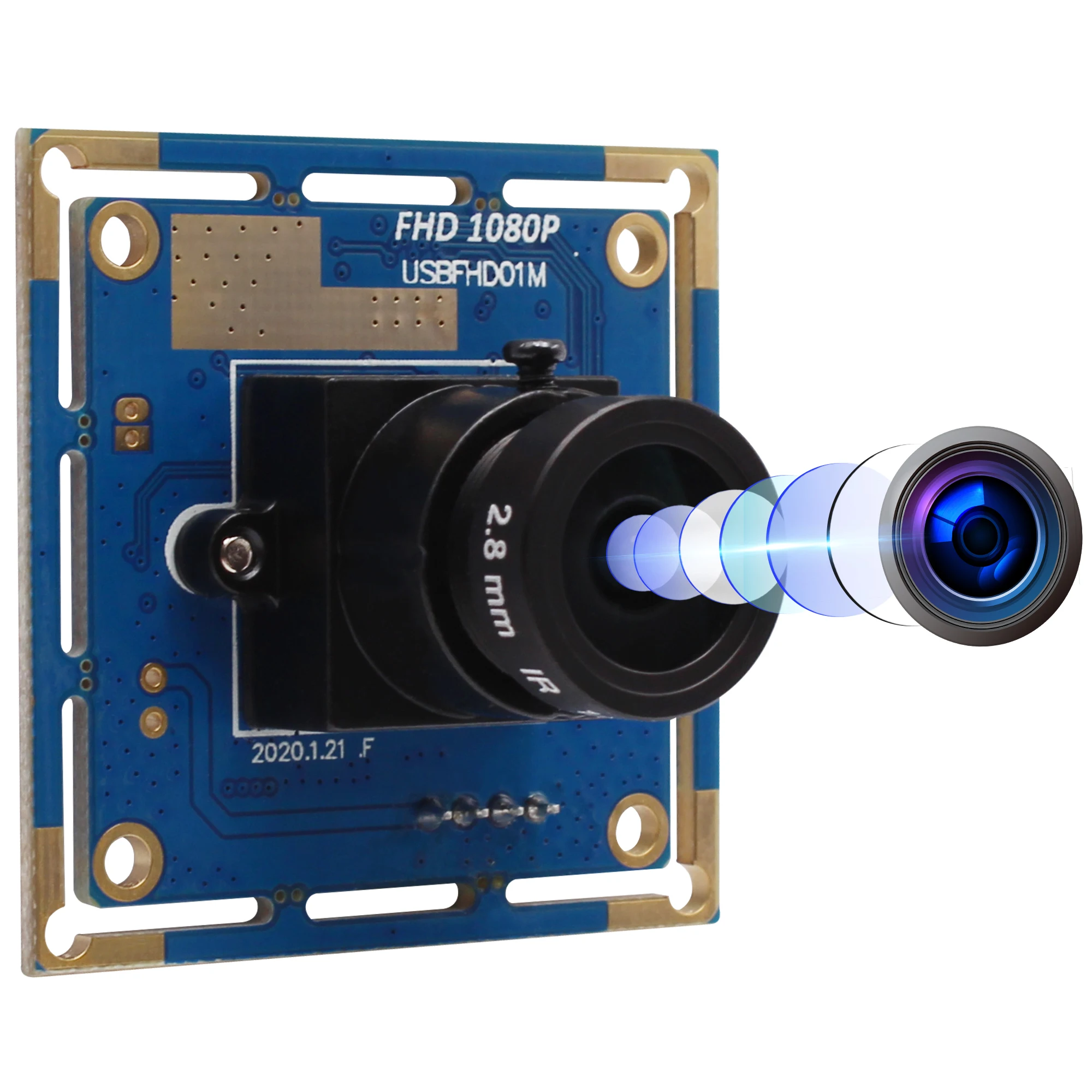 ELP 1080P USB Webcam High Speed PC Camera Mini UVC USB2.0 Video Webcam Board Industrial Lightburn Camera for Laptop Jetson Nano