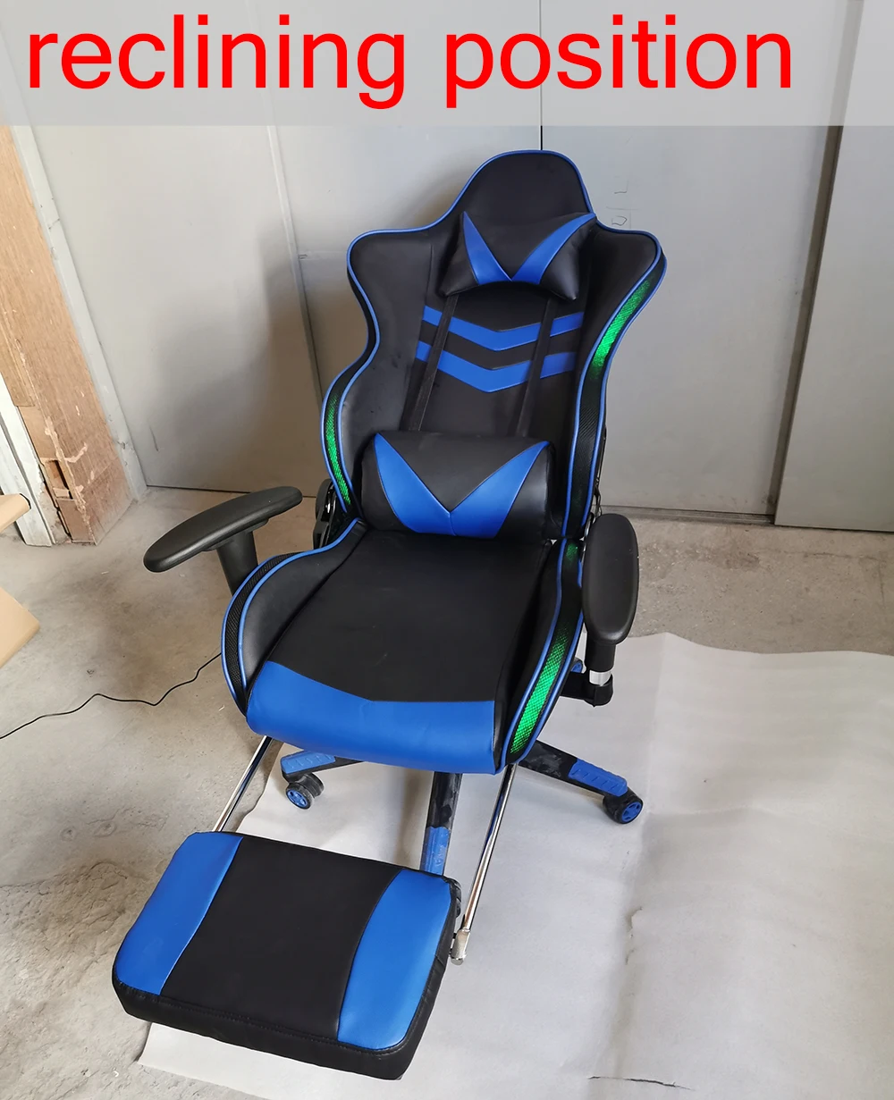 luxury E-Sports Ergonomic High Back LED Light Video Adult Lumbar Support Gaming Chair with blue tooth speaker