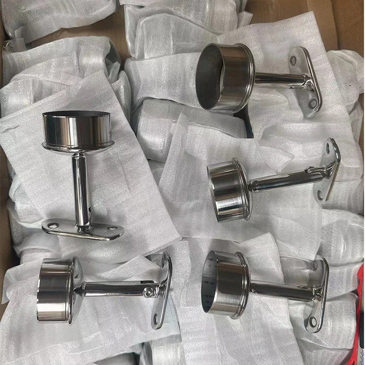 factory price wall to tube golden connector ss stair railing design handrail post Fittings