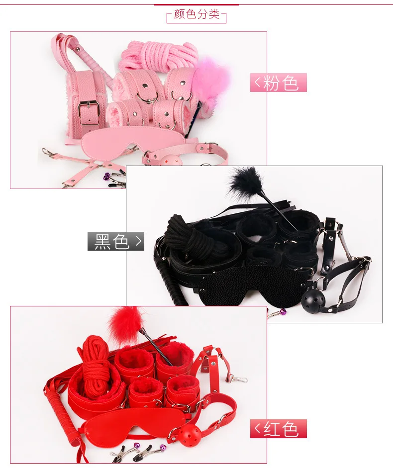 10 Pcs BDSM Slave Bondage Sex Toy PU Leather Hand Cuffs Ankle Cuffs Collar Exotic Roleplay Fetish Restraints for Couples