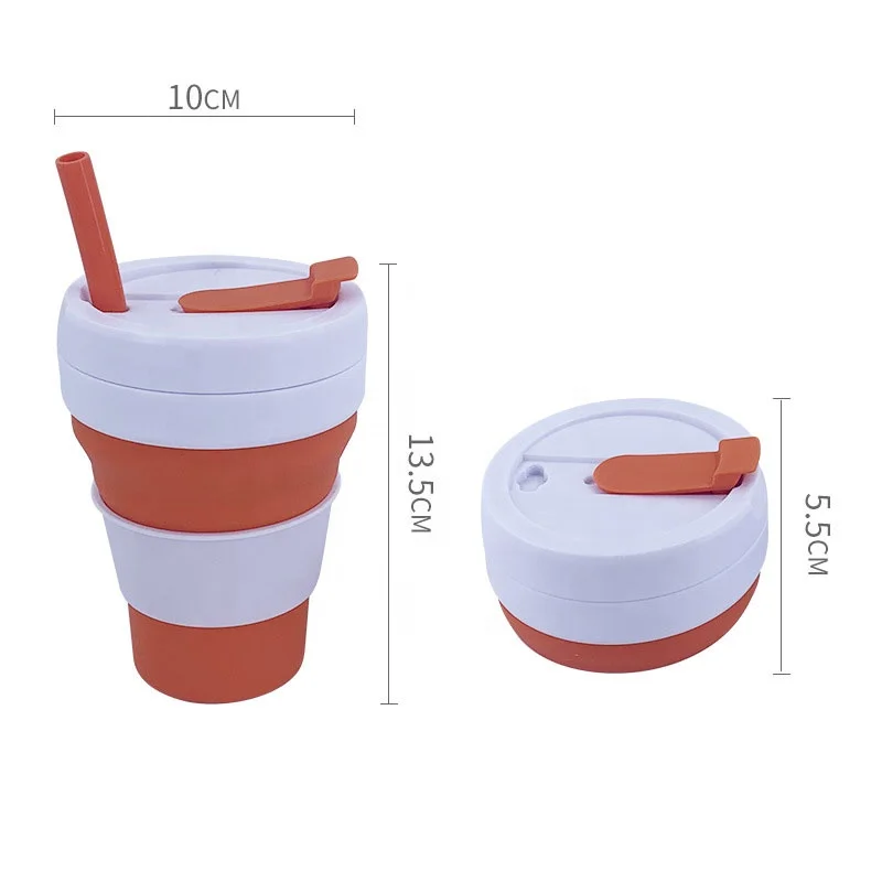 OEM & ODM Складная кофейная чашка многоразового использования для Go очень большая дорожная чашка деним, 13,5*10 см с соломинкой