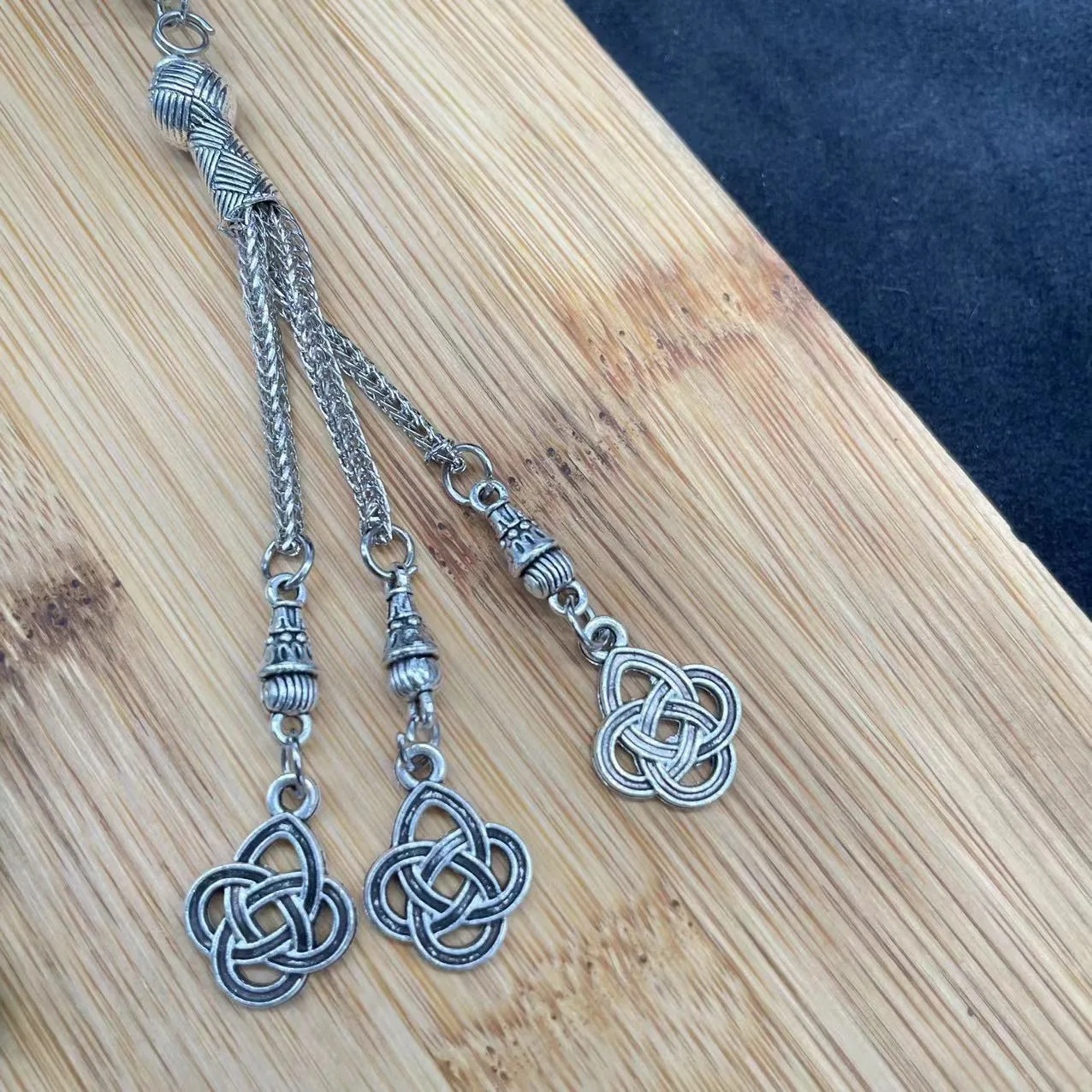 Factory Wholesale Alloy 33 beads tassel pendant diy beaded bracelet necklace connector make accessories supplies