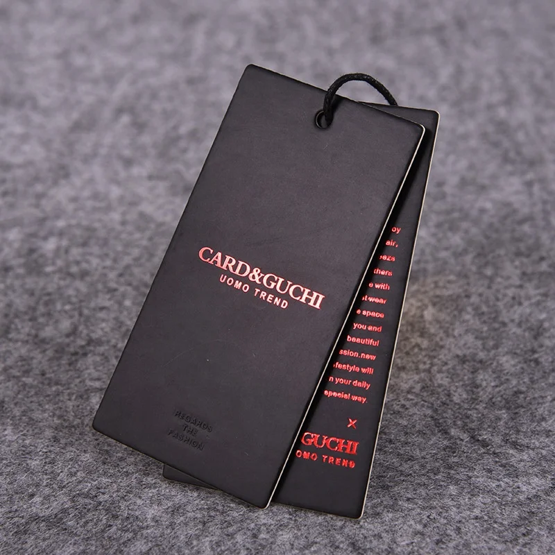Cheap Custom Design Printing Name Logo Paper Garment Hangtag Labels Hang Tags with String