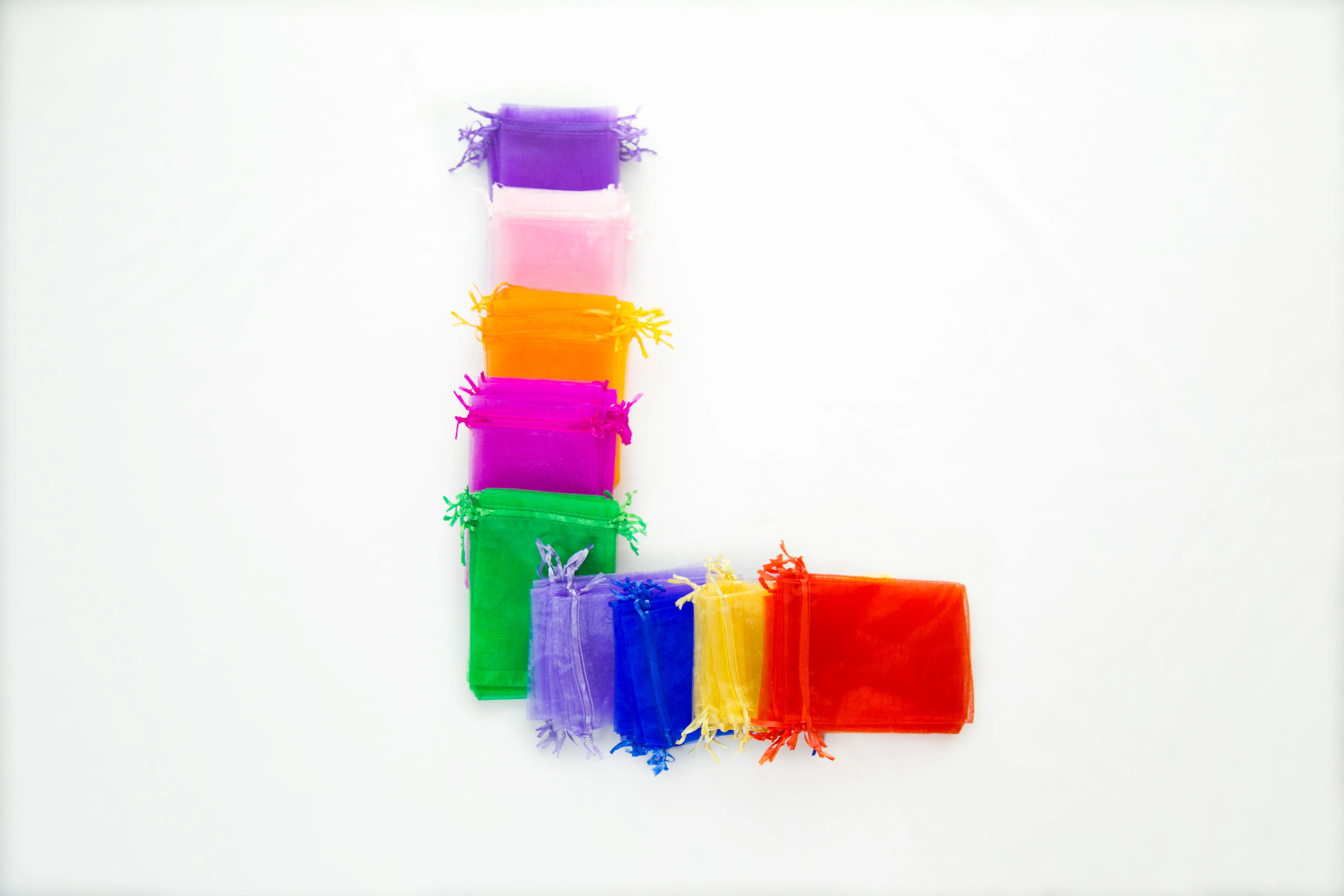 Special Design Widely Used Candy Gift Bag Drawstring Jewelry Bag Half Organza Bag