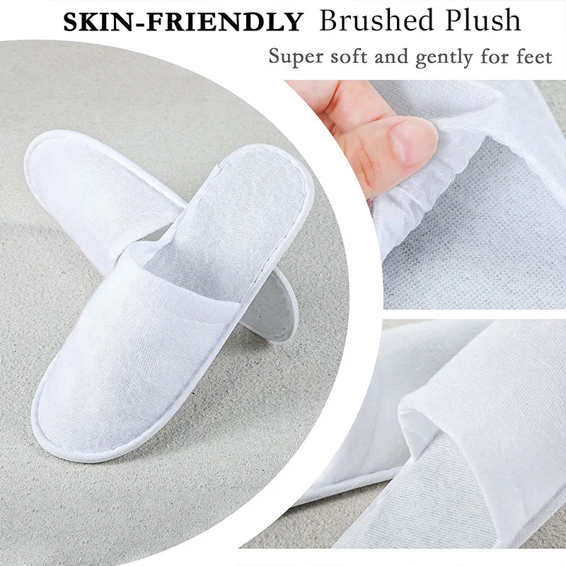 Nap cloth Closed Toe Slippers Thick, Soft, NonSlip, Disposable Slippers for Home, Hotel, or Commercial Use