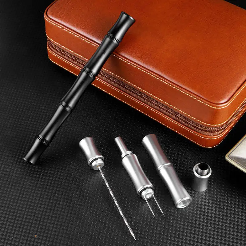 Wowei 3 in1Multifunctional Cigar Needle Punch Cutter Portable Cigar Needle Dredger Puncher Travel Smoking Accessories