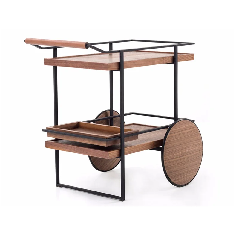 Designer brand high-end stainless steel anti-rust hotel KTV service cart trolley drink cart for dining room bar restaurant table