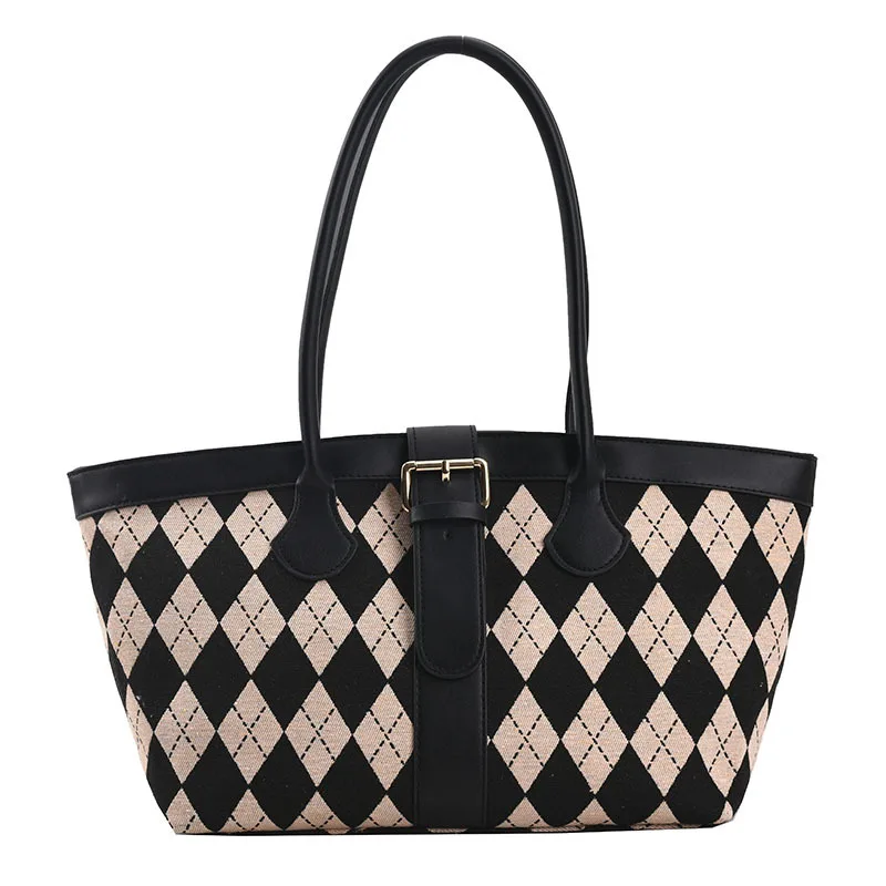 Bag Women 2022 New Fashion Color Matching Rhombus Underarm Bag Big-name Temperament One-shoulder Handbags Wholesale