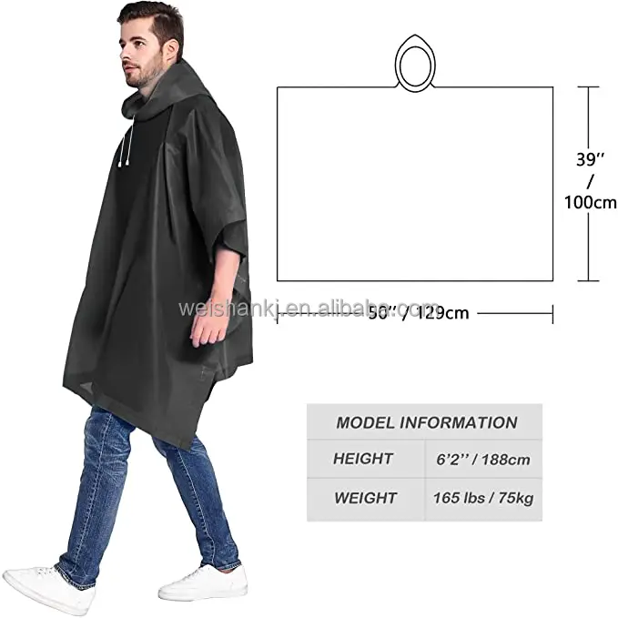 EVA PVC Rain Poncho Cheap Custom Raincoat With Logo Womens Knitted Clear Plastic Ponchos Men Waterproof Ponchos Para Lluvia