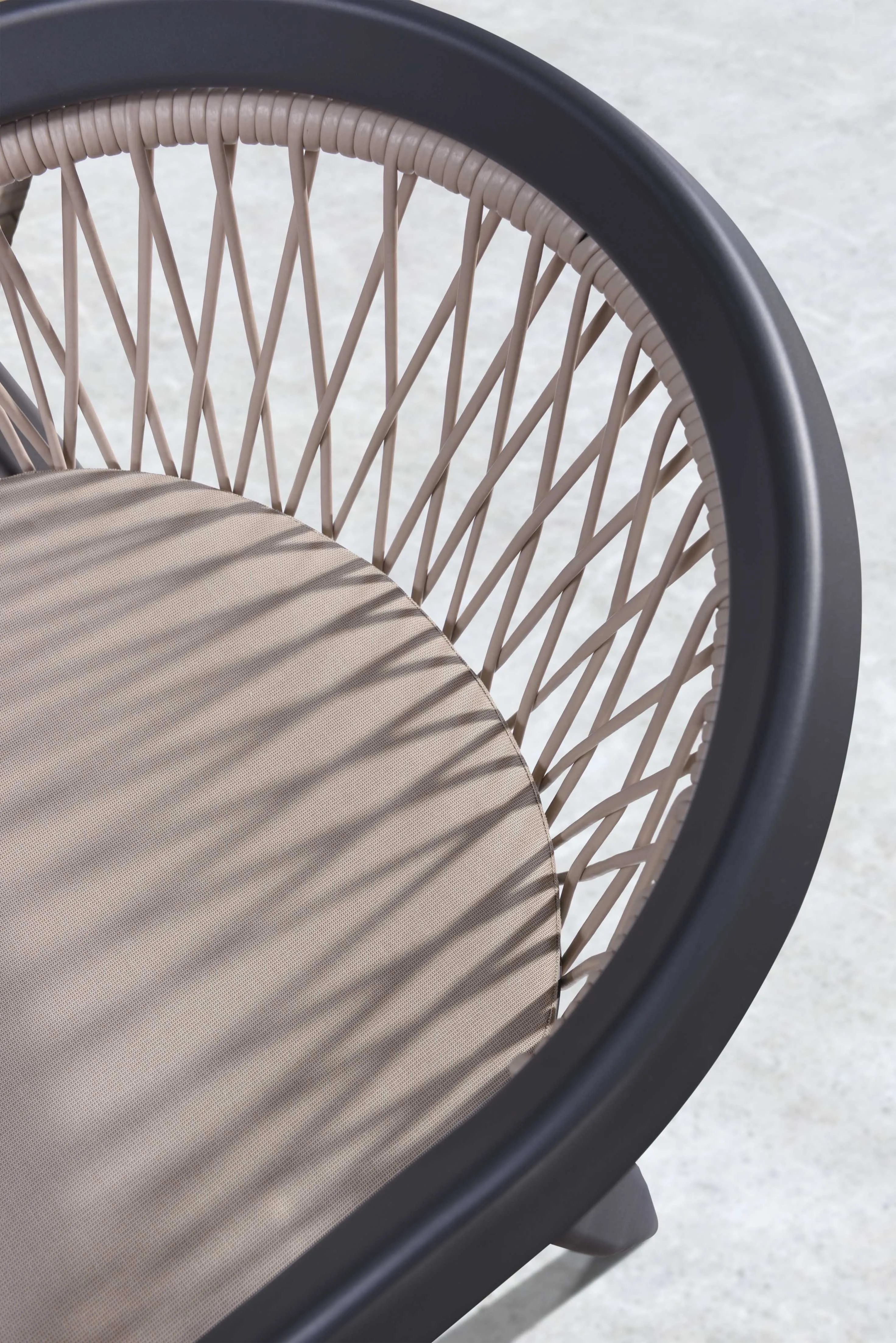 Custom Aluminum Frame Rattan Weave Rope Modern Garden Chair High End Outdoor Bistro Chair