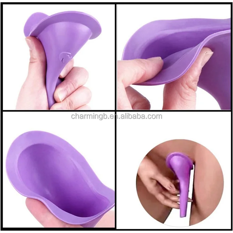 Silicone Portable Women Camping Urine Device Funnel Urinal Female Travel Urination Toilet Women Stand Up & Pee Soft
