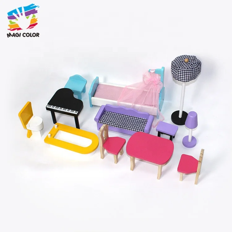 
Ready To Ship dollhouse kids wooden pretend play toys with furniture W06A220 