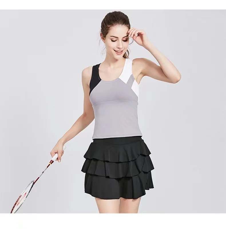 
Hot Sale custom cotton slim fitness soft golf Tennis Skirt set for ladies 