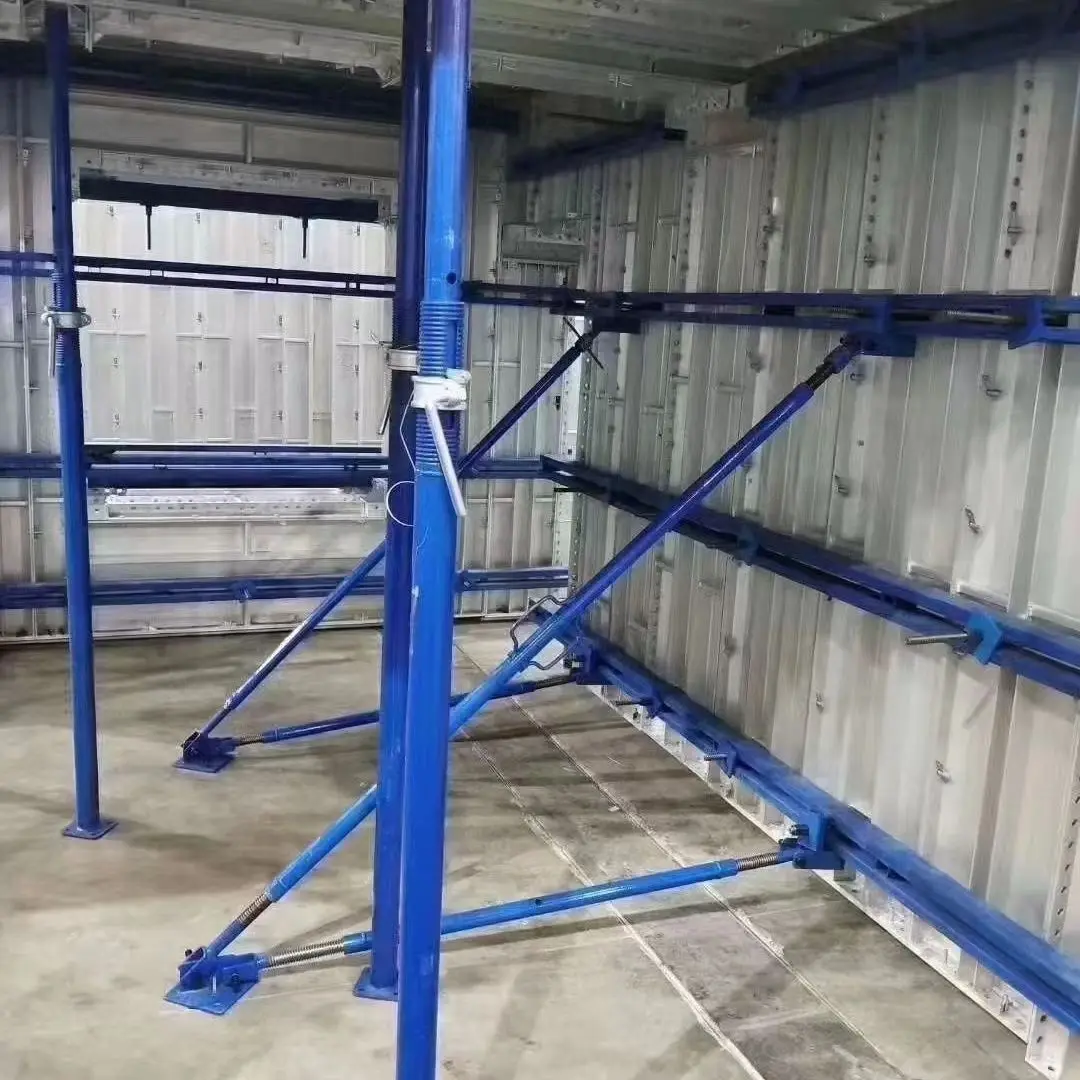 Heavy-Duty Adjustable Square Plate Galvanized Ladder Steel Prop for Construction and Scaffoldings Metal Props for Shoring Post
