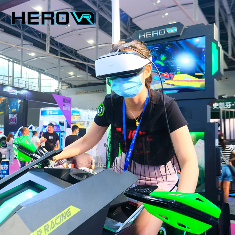 HEROVR Earn Money Fast Arcade VR Full Set Motorcycle Racing Simulator Cockpit