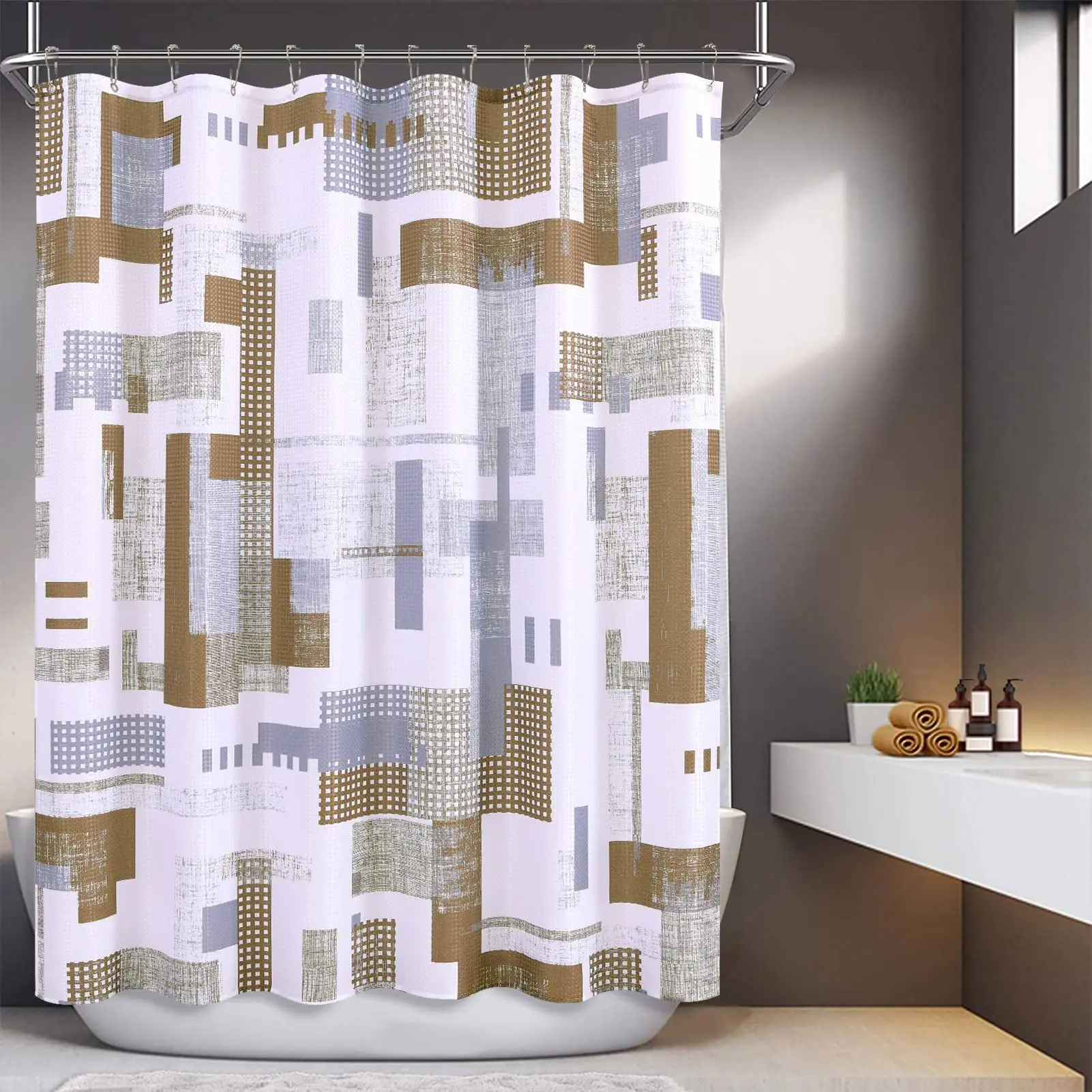 Amazon Waterproof Shower Curtain, Famous Hookless Bathroom Shower Curtain%