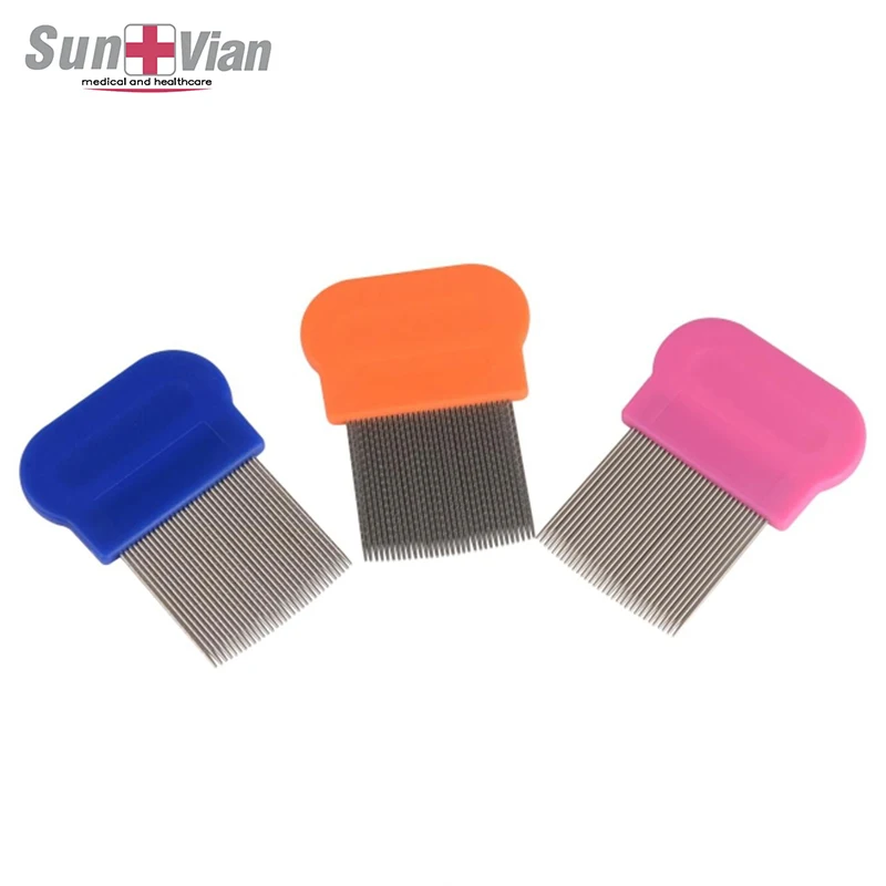 Hair Flea Comb Metal Lice Comb With Stainless Steel Needle And Plastic Handle For Pets Or Humans