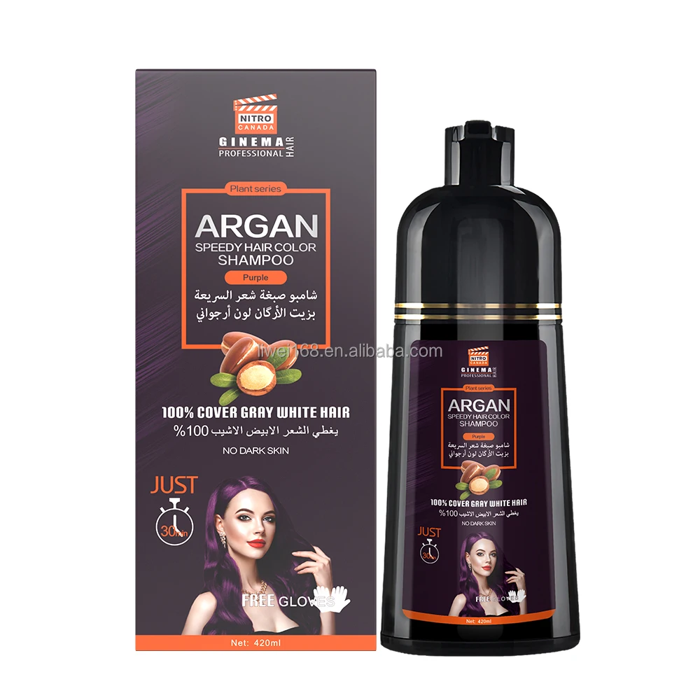No Ammonia Black Hair Shampoo Natural Color Hair Shampoo Professional Hair Color Shampoo For Gray Coverage