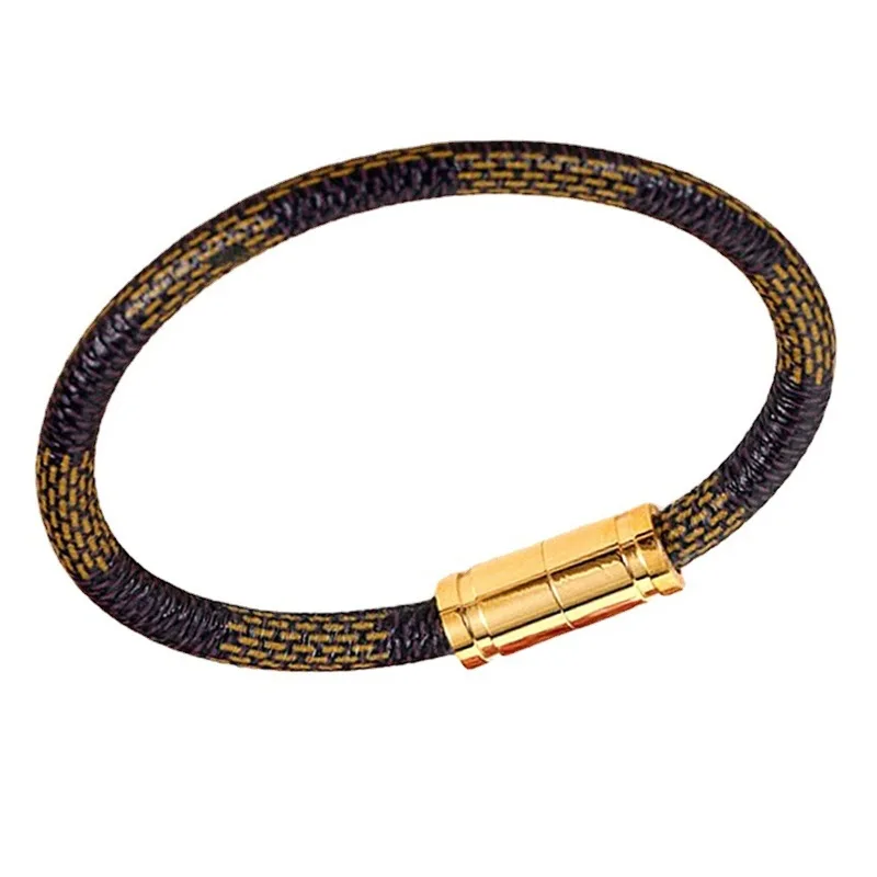 Мужской классический браслет Dr. Jewelry коричневый из натуральной кожи с цветочным рисунком и магнитной застежкой для отца лучший подарок парня