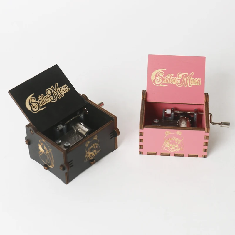 Small Cute Hand Crank Wooden Music Box Birthday/Christmas/Anniversary/Valentines Day for Lover, Girlfriend, Daughter, Mom