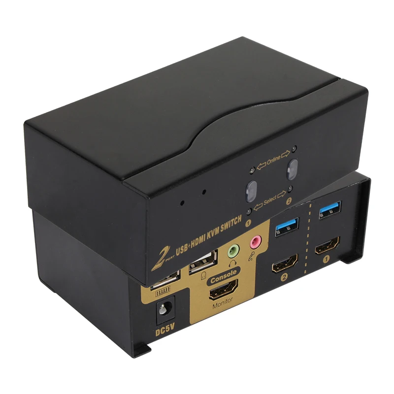 VCOM Desktop 4K HDMI KVM Switch for 2 Computer Connecting to 1 Monitor Hotkey Control USB HDMI KVM Box