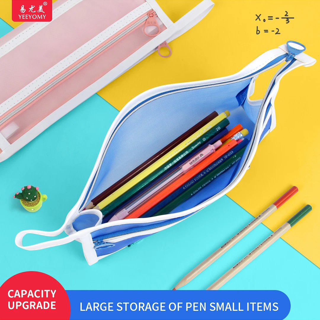 Minimalist Portable Large Pencil Case Durable Pen Pouch Stationery Bag with Handle for Office Organizer Aesthetic Pencil Cases