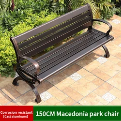 Mojia Outdoor furniture Cast Aluminum Bench Rust-Resistant Garden Porch Seat Park Bench for Courtyard wholesale