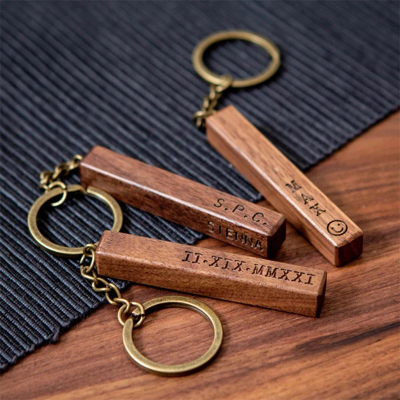 Wooden 4 sided Keychain with Code | Song, Playlist, Artist or Album