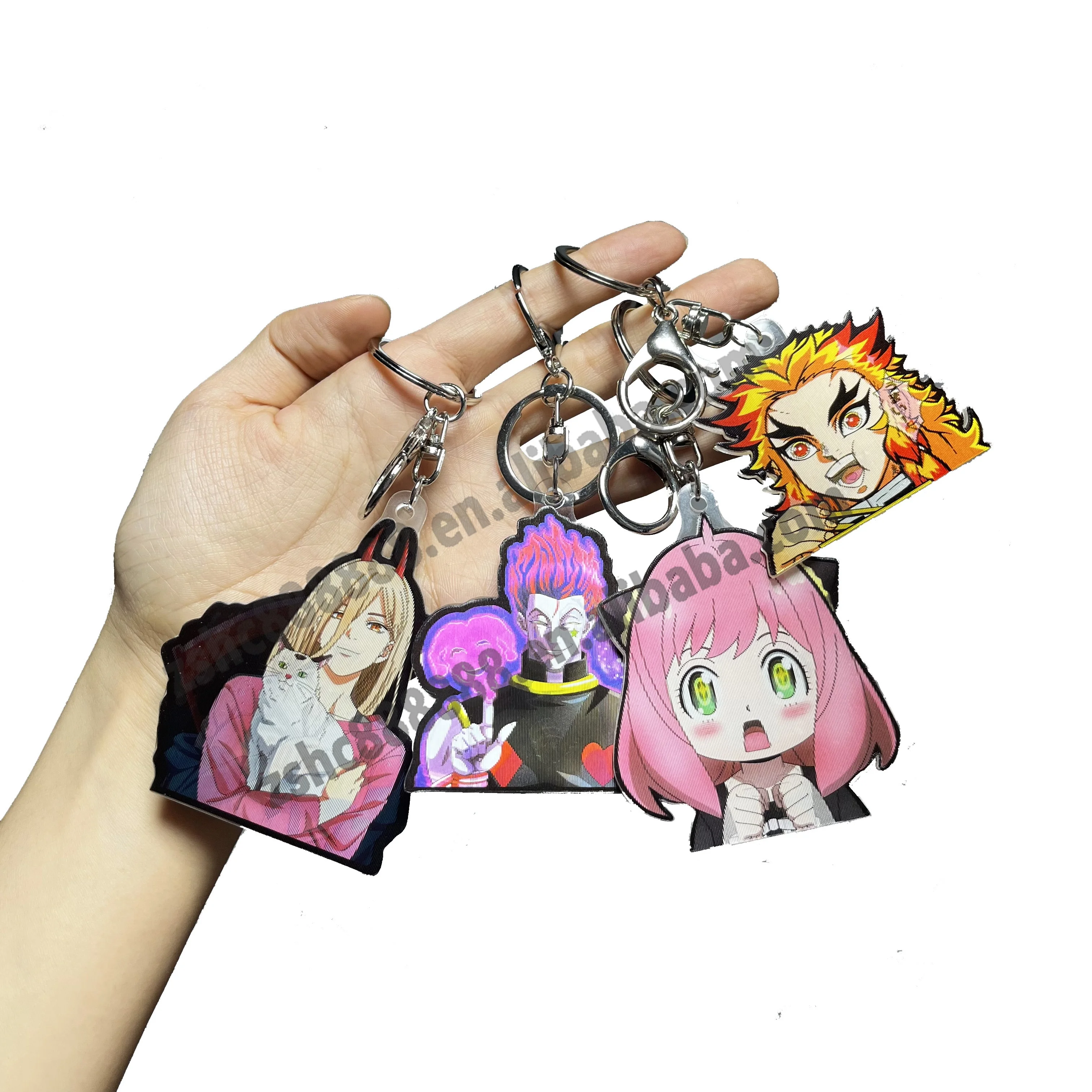 30 дизайнов аниме демон убийца 3D движение брелки акриловые кольца для ключей устойчивый к царапинам милый подарок Манга