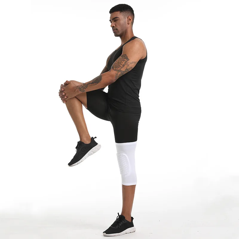 Protective Compression Silicone Basketball Volleyball Honeycomb Anti Collision Knee Support Knee Pads