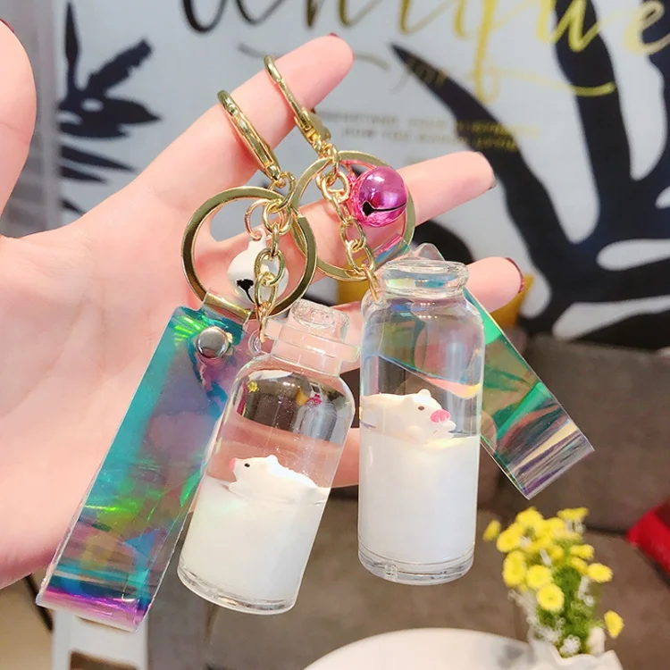 Factory wholesale custom keychains liquid keychain
