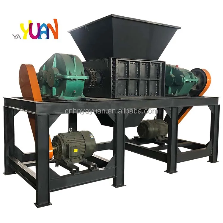 2024 tire shredder machine to make crumb rubber shredder shafts double shredder rotor