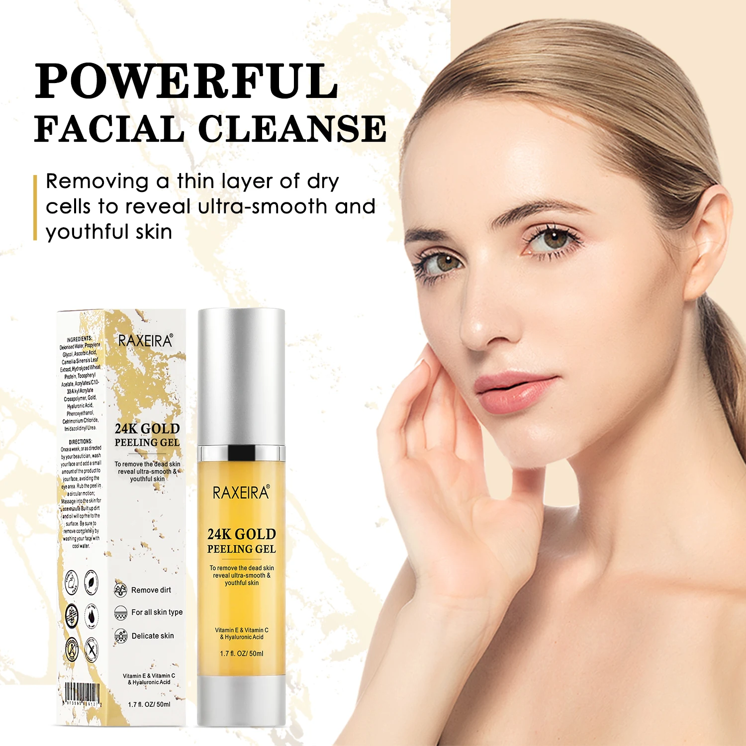 Best Sale Gold 24K Multi-Vitamin Deep Exfoliator Skin Care Facial Peeling Gel Beauty Skin Peeling Gel Exfoliate