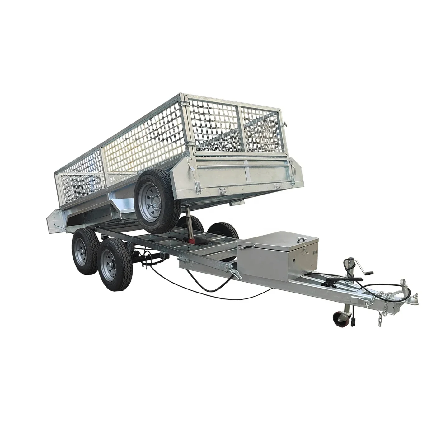 China new Galvanized fully welded box trailer for farm 2 wheels