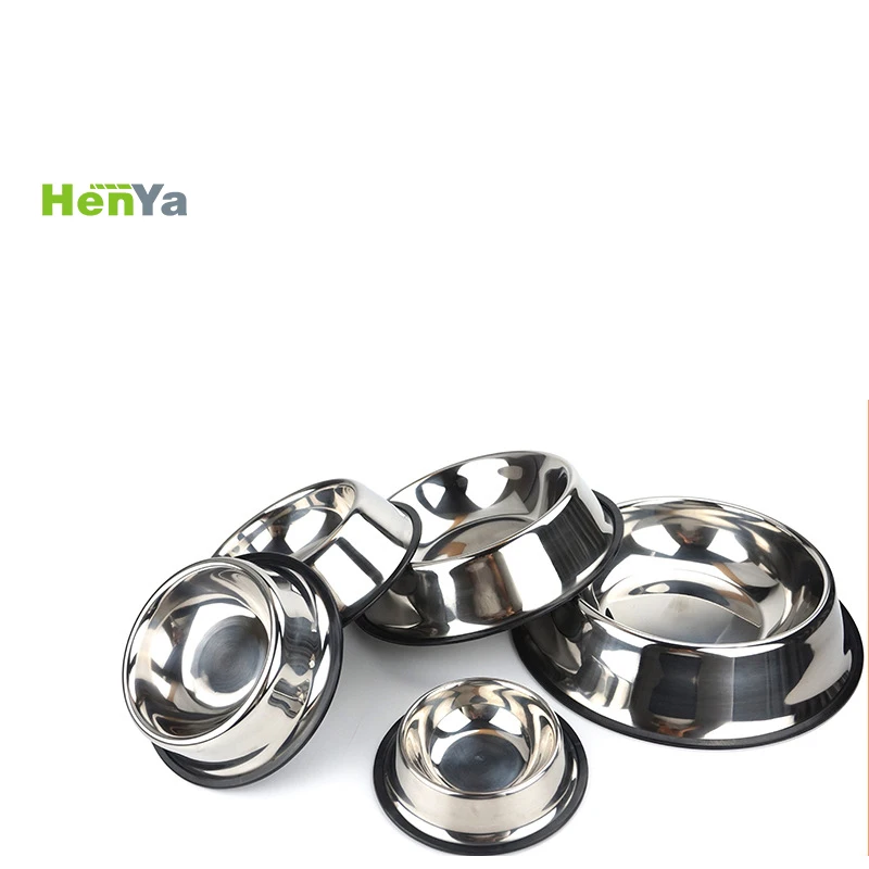 Stainless Steel Dog Bowl with Rubber Base for Small/Medium/Large Dogs, Pets Feeder Bowl and Water Bowl Perfect Choice