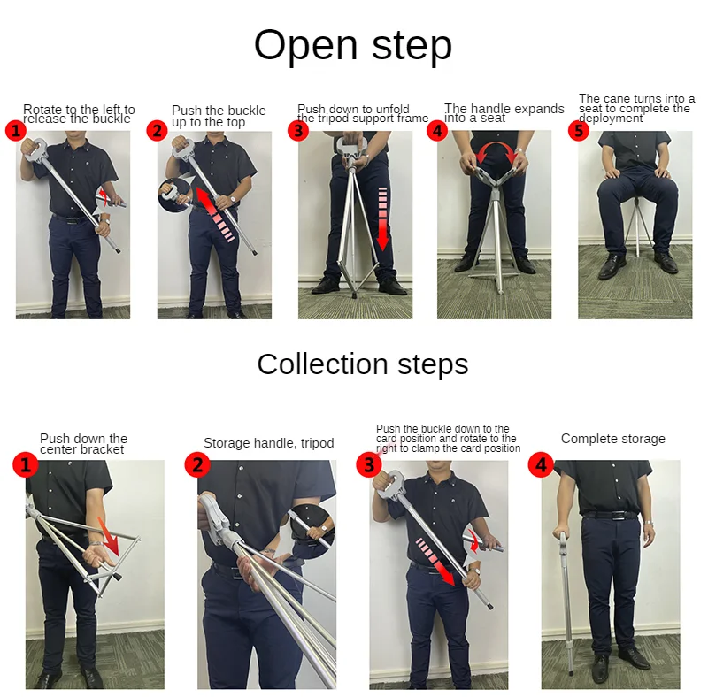 Foldable Walking Cane for Collapsible Lightweight Adjustable, Portable Hand Walking Stick