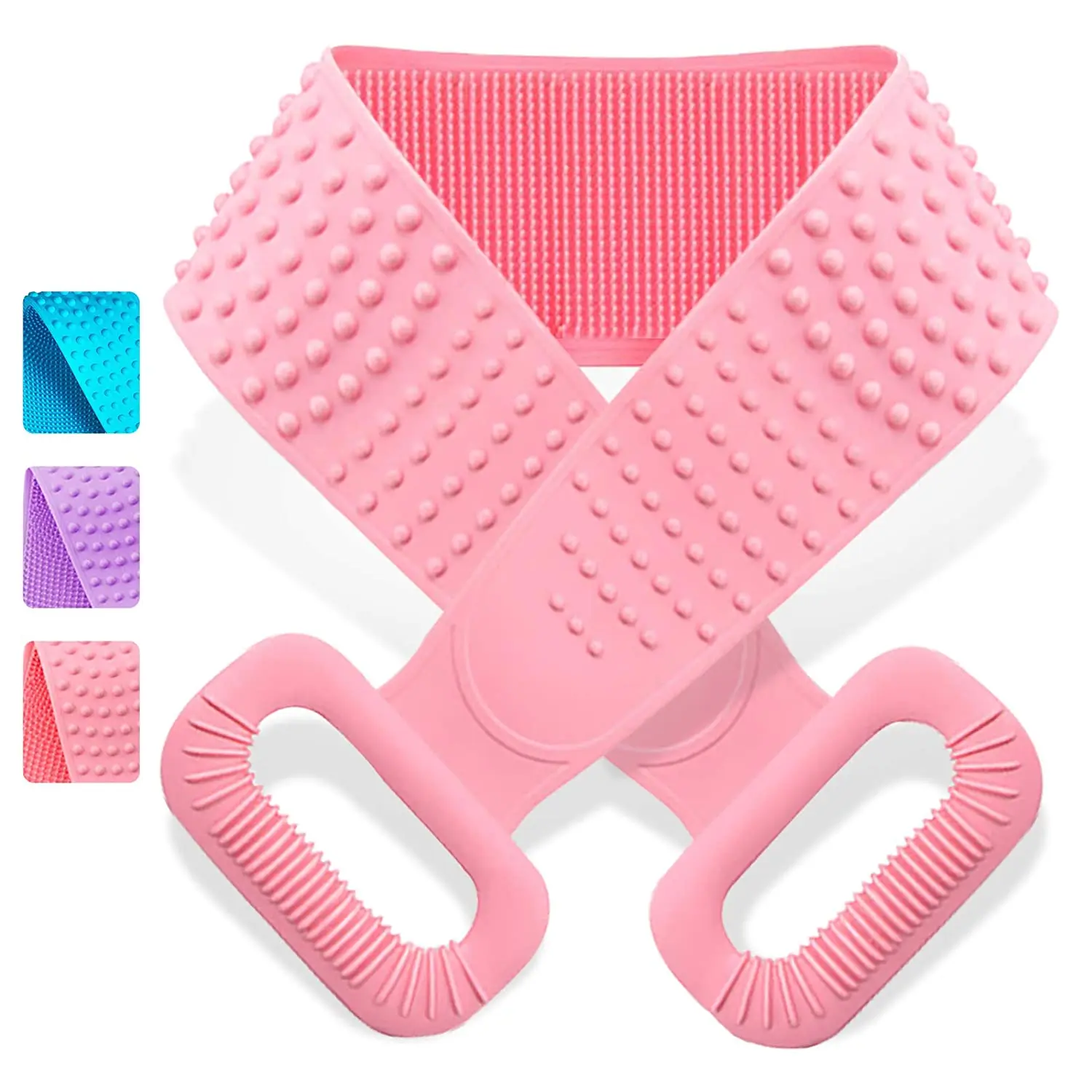 
Wholesale Silicone Exfoliating Shower Brush Double Sided Skin Scrubbing Back Silicone bath Scrubber 