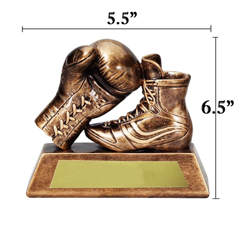 New resin boxing glove and shoe Custom Boxing Trophies
