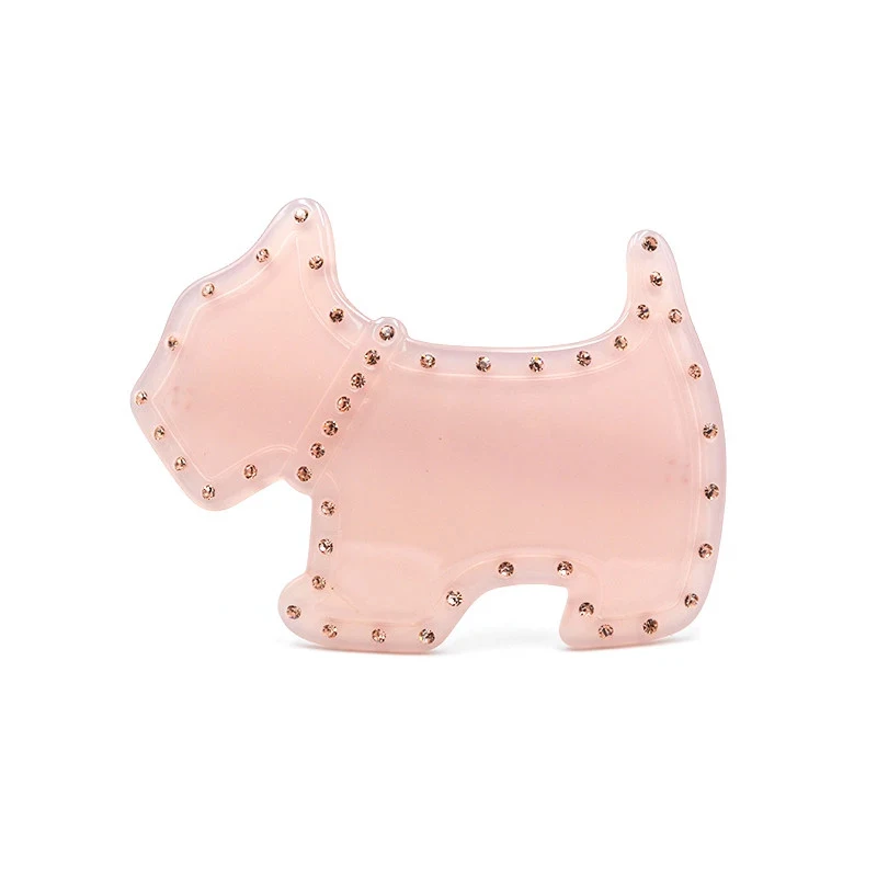 luxury high end cute animal dog shape cellulose acetate barrettes hair accessories jewelry for women barrette hair clips custom