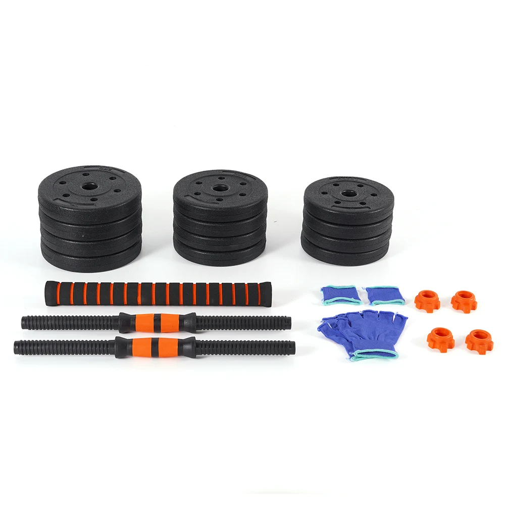 Adjustable Cement Dumbbell Set 10kg to 40kg Range Juego de Barra con Mancuernas for Fitness Training