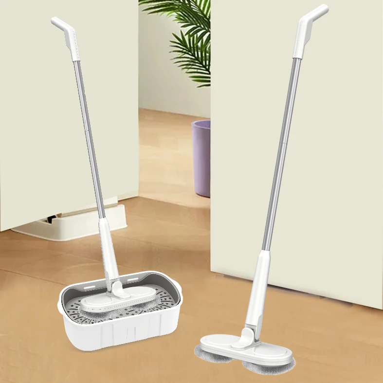 Mops Floor Cleaning Electric Rechargeable Wireless Rotating Electric Mops Automatic Mopping Machine with cleaning bucket