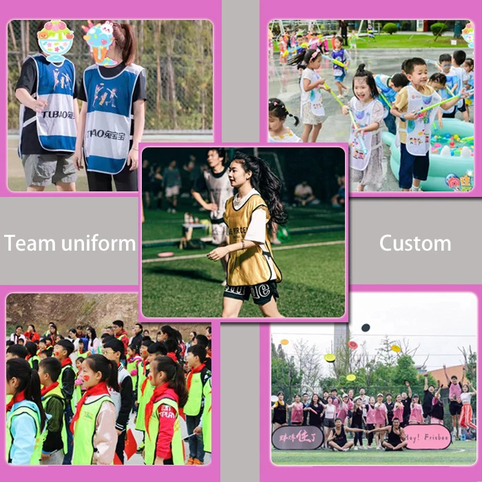 New innovative product breathable jednolity number kamizelki dal pinni soccer team jerseys uniform set basil pinnies jerseys
