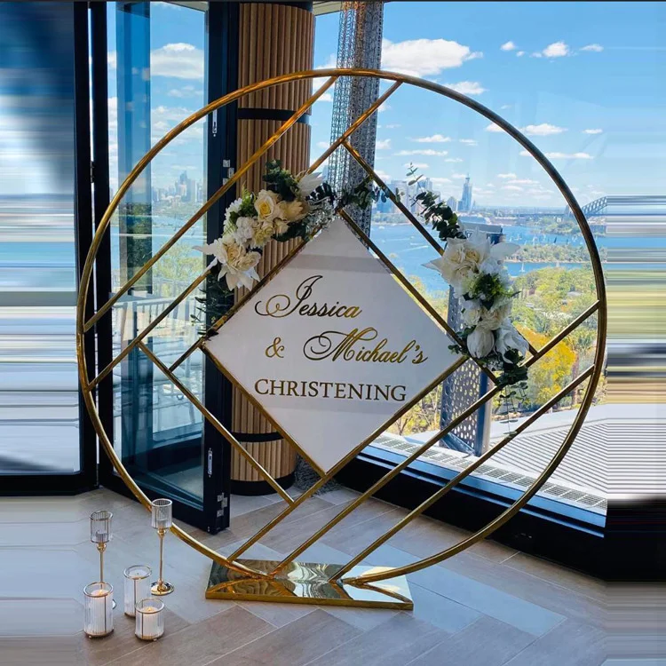 Модный Круглый фон из нержавеющей стали Свадебные украшения