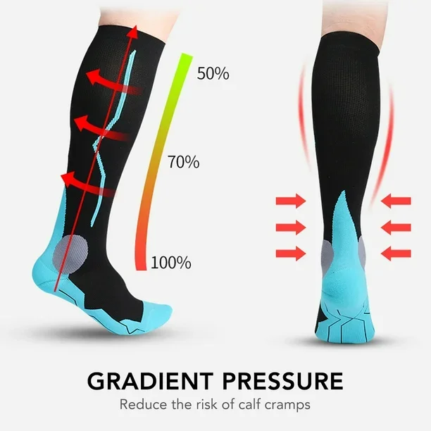 Nylon Compression Running Socks Knee High Custom Running Cycling Compression20-30 Mmhg Socks