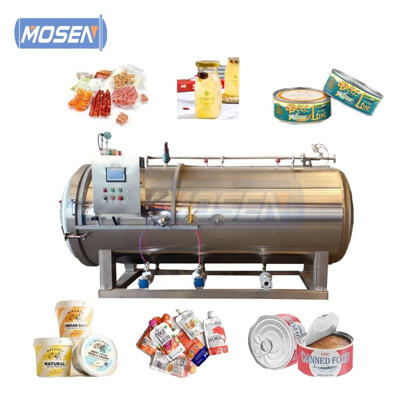 Industrial compact steam retort autoclave for cooking  maguey agave