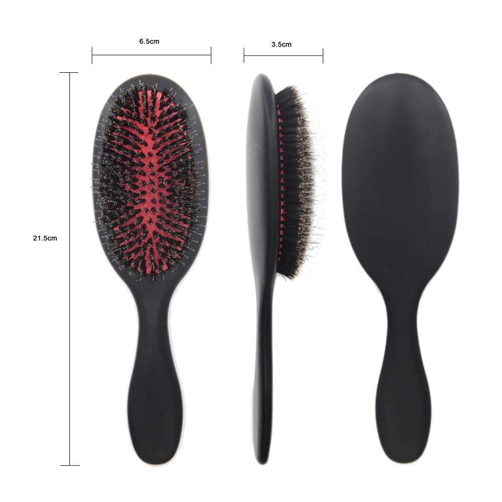 Professional Custom Detangling Wet Hair Brush with Logo Boar Soft Bristles Hair Extension Plastic Brush for Women
