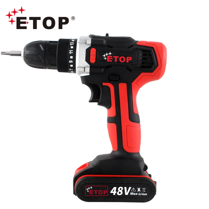ETOP 48V Electric Drill Wholesale Cordless Double Speed Cordless Electric Impact Drill