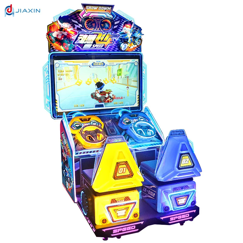 Factory direct coin operated arcade racing car driving simulator game machine two person indoor game center