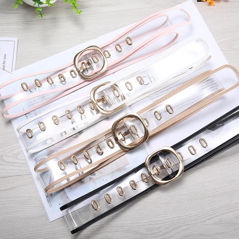 Fashion Clear transparent belts for women 2021 white belt plastic waistband Female ladies