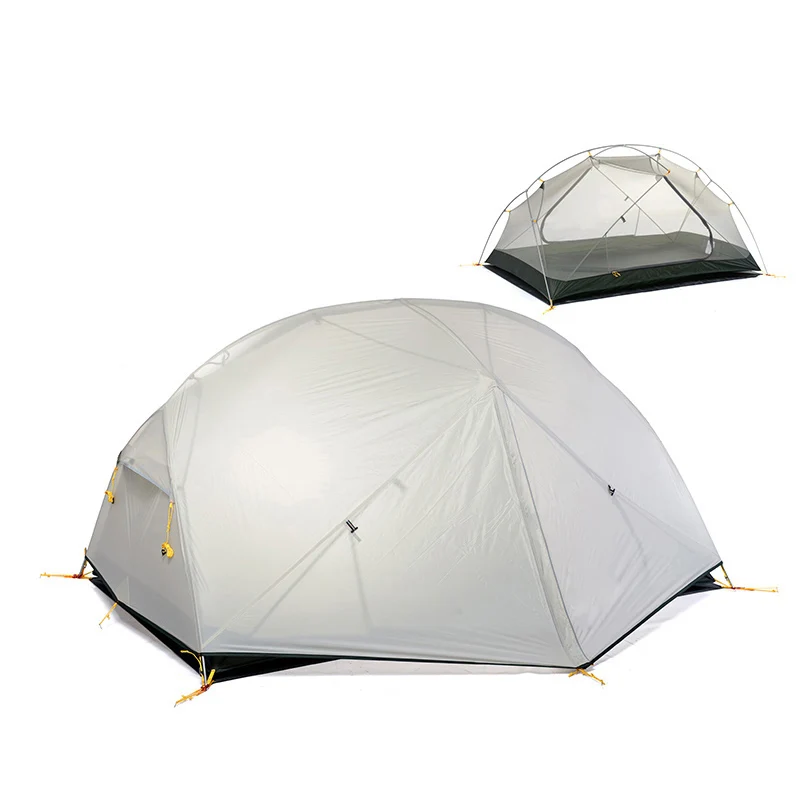 Hot Mongar 2-3 Person Outdoor Camping Tent 20D Nylon Fabric Double Layer Waterproof Ultralight 3 Season Vestibule Tent